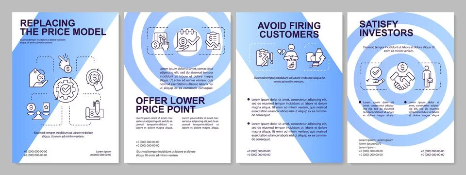 Price model blue gradient brochure template Ilustração Stock