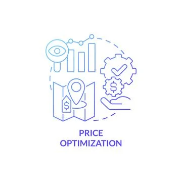 Price optimization blue gradient concept icon Stock Illustration