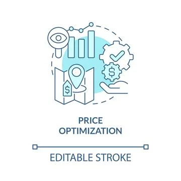 Price optimization turquoise concept icon Stock Illustration