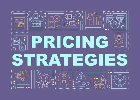 Price optimization word concepts dark purple banner Stock Illustration