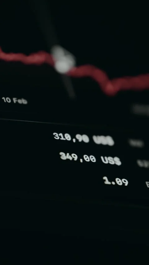 Price points in US Dollars and a red line graph for tracking the price over time Stock Footage 329767410