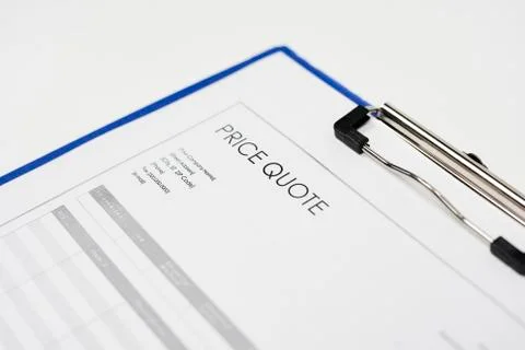 Price quote document Stock Photos