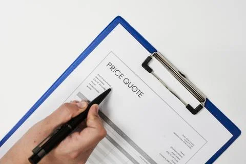 Price quote document Stock Photos