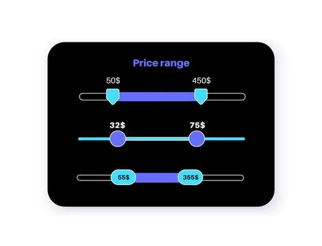 Price range filter Stock Illustration