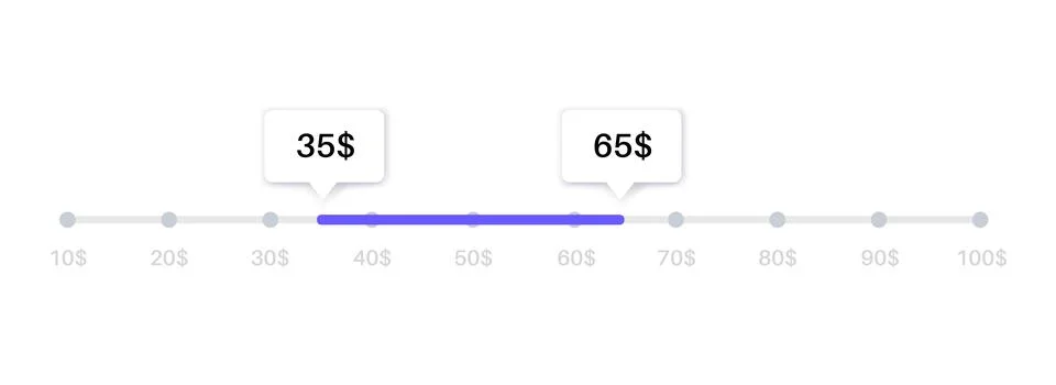 Price range filter Stock Illustration