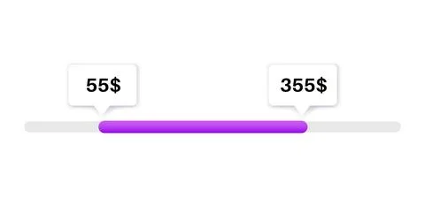 Price range filter Stock Illustration