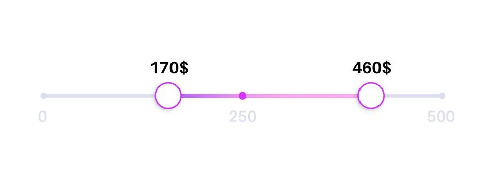 Price range filter Illustrazione stock