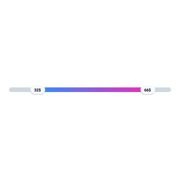 Price range slider showing minimum and maximum cost Stock-Illustration