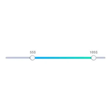 Price range slider is showing value from minimum to maximum value Stock-Illustration