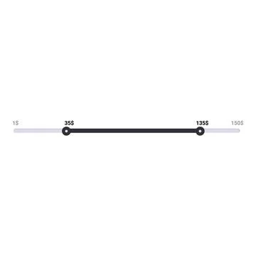 Price range slider showing value spectrum from low to high Stock Illustration
