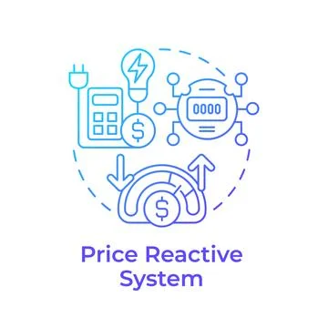 Price reactive system blue gradient concept icon イラスト素材