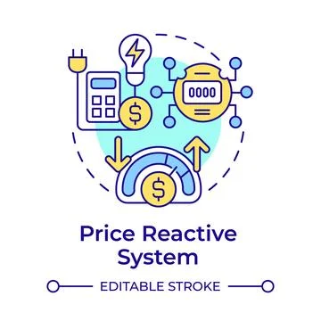 Price reactive system multi color concept icon Illustrazione stock