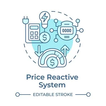 Price reactive system soft blue concept icon Illustrazione stock