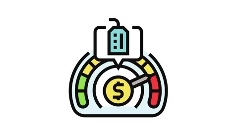 Price sensitivity consumer behavior color icon animation Stock Footage 326111011
