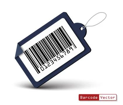 Price tag with bar code on white background Illustrazione stock