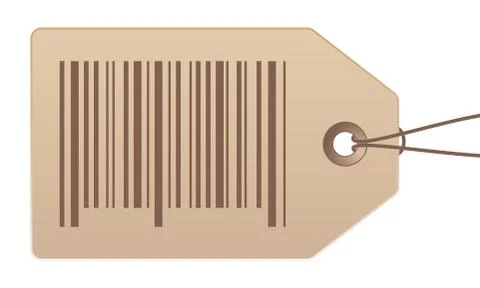 Price tag with bar code on white background vector stock illustration Stockillustratie