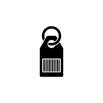 Price Tag with Barcode Flat Vector Icon Stock-Illustration