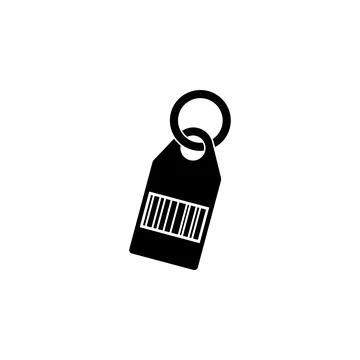 Price Tag with Barcode Flat Vector Icon イラスト素材