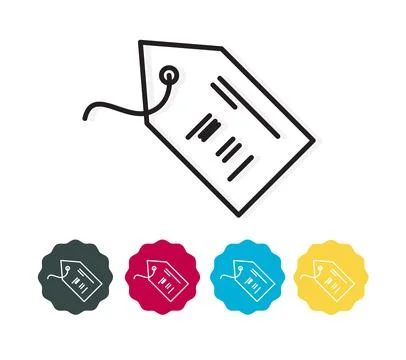 Price Tag with Barcode - Icon Stock Illustration