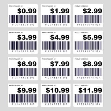 Price tag barcode label set Stock Illustration