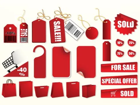 Price tag collection Illustrazione stock