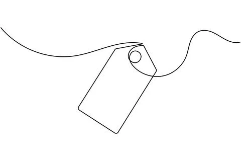 Price tag continuous one line drawing Illustrazione stock