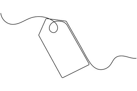 Price tag continuous one line drawing Stock Illustration