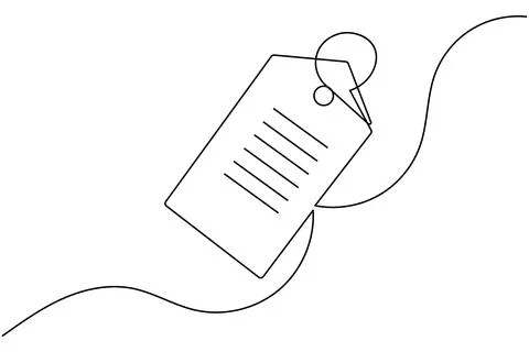 Price tag continuous one line drawing Stock Illustration
