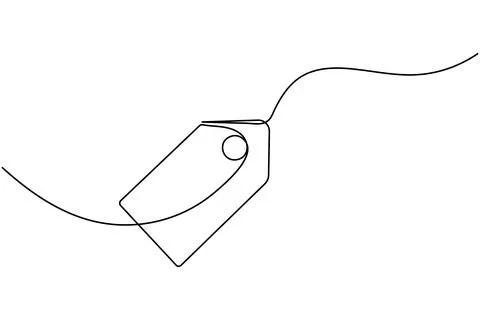 Price tag continuous one line drawing Stock Illustration