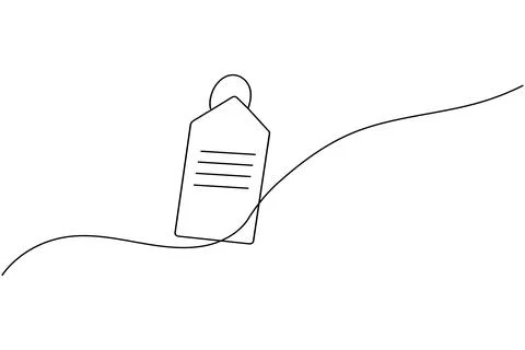Price tag continuous one line drawing Stock Illustration