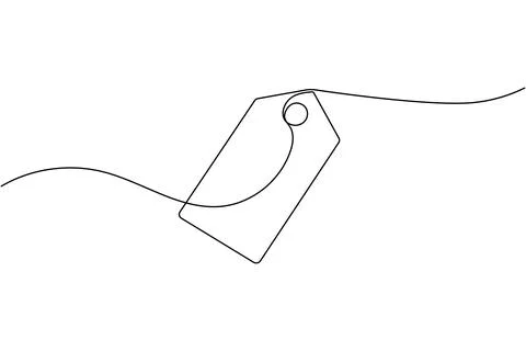 Price tag continuous one line drawing Illustrazione stock