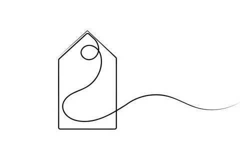 Price tag continuous one line drawing Stock Illustration