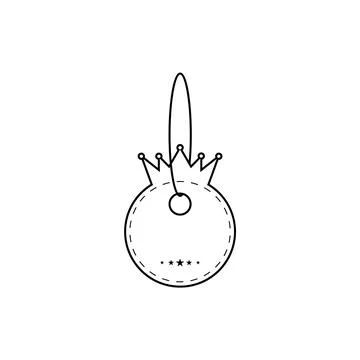 Price tag crown-shaped vector icons set. Black illustration isolated on white Stock Illustration