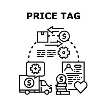 Price tag determining value in business trade Stock Illustration