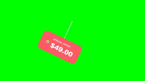 Price tag drop bottom Green Screen Lower Third Stock Footage 345222518