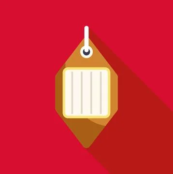 Price tag flat design vector illustration on red background Stock Illustration