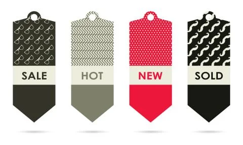 Price tag with hipster elements Stock Illustration