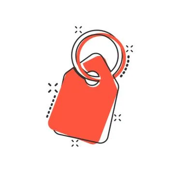 Price tag icon in comic style. Label cartoon vector illustration on white iso Illustrazione stock