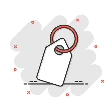 Price tag icon in comic style. Label cartoon vector illustration on white iso Illustrazione stock