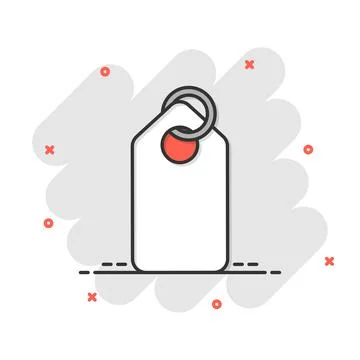 Price tag icon in comic style. Label cartoon vector illustration on white iso Illustrazione stock