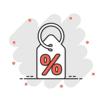 Price tag icon in comic style. Label cartoon vector illustration on white iso Illustrazione stock
