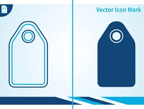 Price tag icon mark simple outline and filled. Illustrazione stock