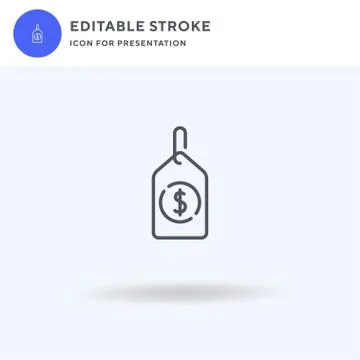 Price Tag icon vector, filled flat sign, solid pictogram isolated on white, logo Stock Illustration