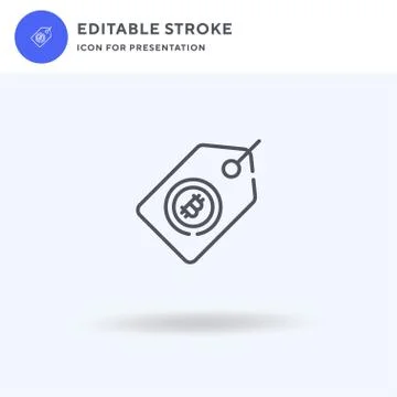 Price Tag icon vector, filled flat sign, solid pictogram isolated on white, logo Stock Illustration