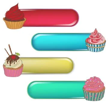 Price tag label with a cupcake. Write the text on top. Stock Illustration