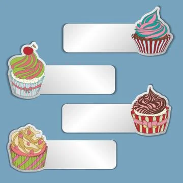 Price tag label with a cupcake. Write the text on top. Stock Illustration