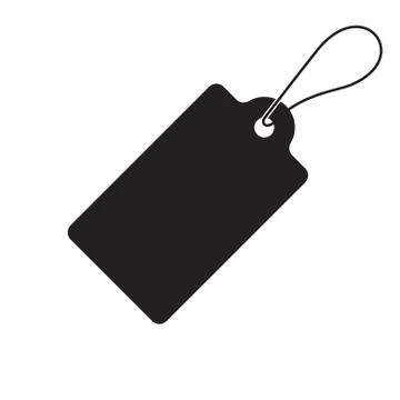 Price tag label vector icon. Vector sale blank black pricetag isolated on whi Illustrazione stock