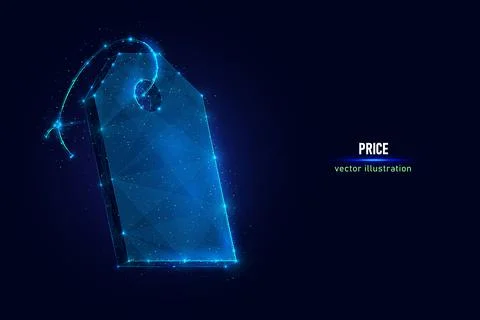 Price tag low poly vector illustration Stock Illustration