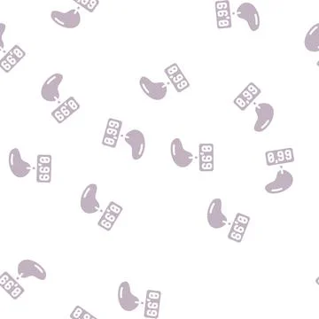 Price tag on mango glyph vector seamless pattern Stock Illustration