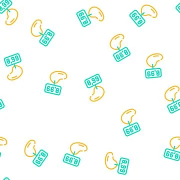 Price tag on mango vector seamless pattern Stock Illustration